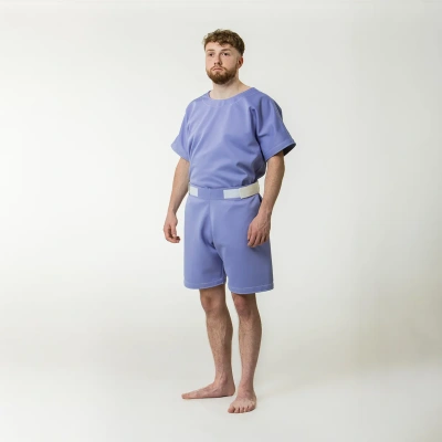 Male wearing anti-ligature shorts