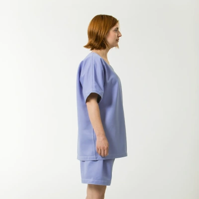 Side on shot of a female wearing an anti-ligature t-shirt