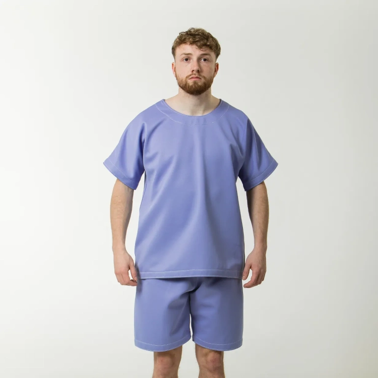 Male wearing anti-ligature t-shirt